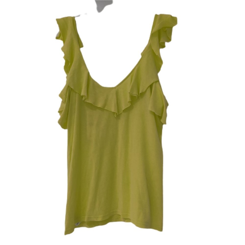 NWT Splendid Women's Neon Green Cold Shoulder V Neck Tee Size XS $70 K252